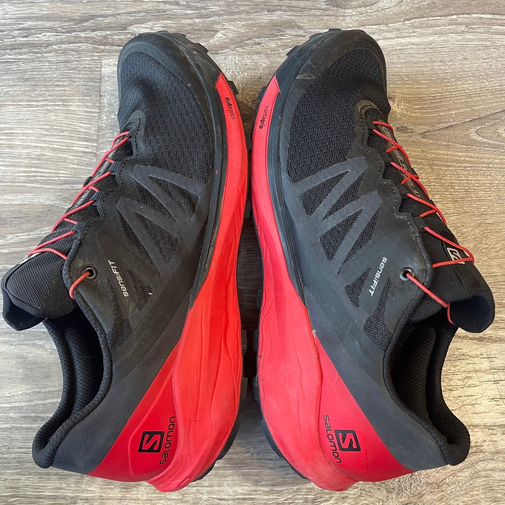 Salomon Sense Ride 4 Mens Trail Running Shoes Black Red 413781 Size 12